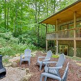 Patio & Fireplace: Tranquil Grandfather Mtn Cabin