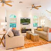 Waterfront Pink House With Private Dock Pool