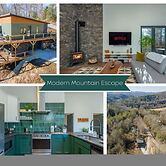 Modern Forest Retreat Sauna Fireplace Views