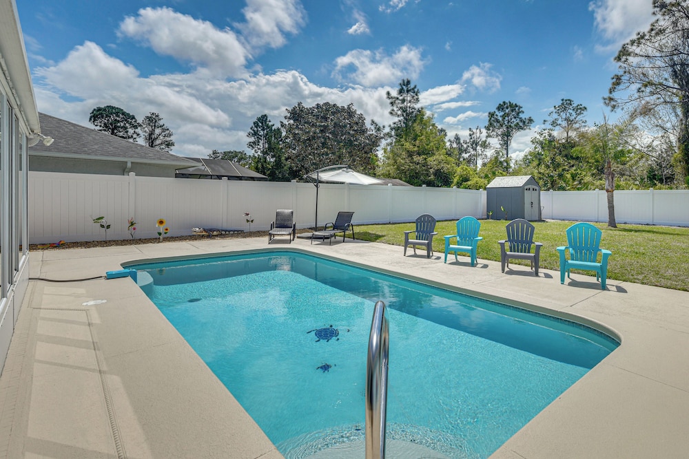 Palm Coast Comfort: Family Home w/ Lanai, Big Yard
