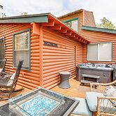 Private Hot Tub & Fire Pit: Pine Cabin Near Hiking