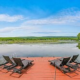 Lakefront A-frame Dock Kayaks Fire Place