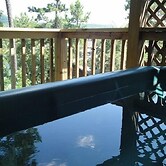 Lake view two bedroom, two bath log-sided cottage with private hot tub