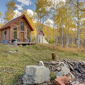 Colorful Cabin w/ Teepee, Fire Pits & Mtn Views!