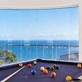 Cliffside Castle With Bay And City Views