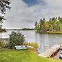 Dock & Fire Pit: Lakefront Log Cabin in Mercer!