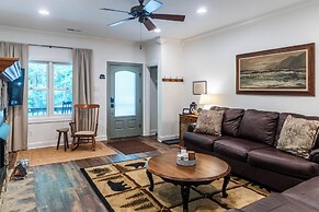 Patio & Fireplace: Tranquil Grandfather Mtn Cabin