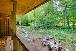 Patio & Fireplace: Tranquil Grandfather Mtn Cabin