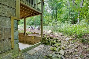 Patio & Fireplace: Tranquil Grandfather Mtn Cabin