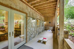 Patio & Fireplace: Tranquil Grandfather Mtn Cabin