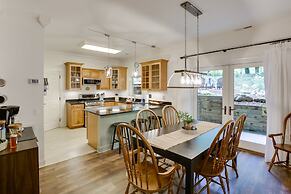 Patio & Fireplace: Tranquil Grandfather Mtn Cabin