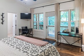 Patio & Fireplace: Tranquil Grandfather Mtn Cabin