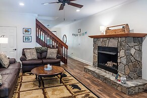 Patio & Fireplace: Tranquil Grandfather Mtn Cabin