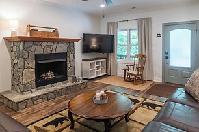 Patio & Fireplace: Tranquil Grandfather Mtn Cabin