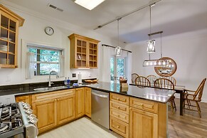 Patio & Fireplace: Tranquil Grandfather Mtn Cabin
