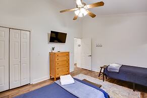 Patio & Fireplace: Tranquil Grandfather Mtn Cabin