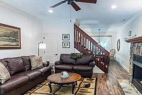 Patio & Fireplace: Tranquil Grandfather Mtn Cabin