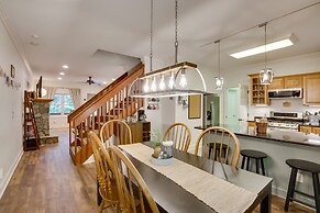 Patio & Fireplace: Tranquil Grandfather Mtn Cabin