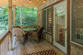 Patio & Fireplace: Tranquil Grandfather Mtn Cabin