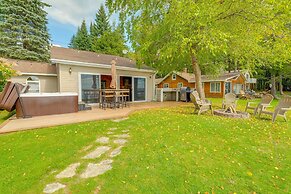 Kalkaska Retreat: Private Hot Tub, Dock, Fireplace