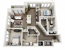 2br Fully Furnished Apartment Uptown - Boa Stadium 2 Bedroom Apts by R