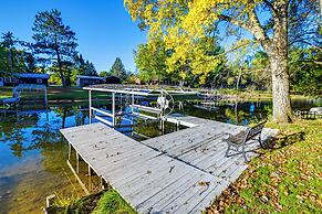 Lakefront Nekoosa Home: Private Beach & Boat Dock!