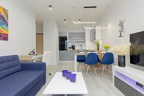 Dark Blue and Grey Apartment by Renters