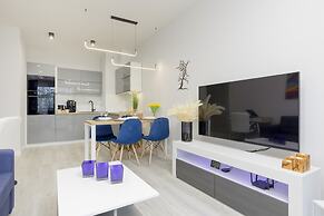 Dark Blue and Grey Apartment by Renters