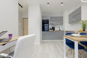 Dark Blue and Grey Apartment by Renters
