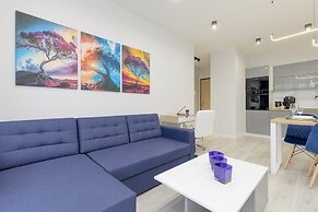Dark Blue and Grey Apartment by Renters