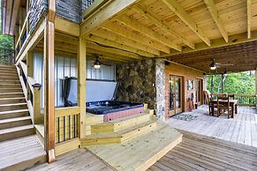 Elegant Creekside Cabin w/ Hot Tub, Views & More!