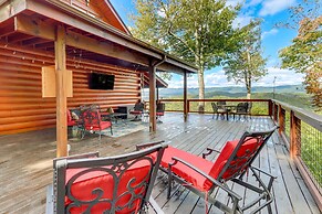 Cozy Cherry Log Cabin w/ Hot Tub & Mountain Views!