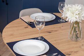 Aesthetic Deep Blue Apartment by Renters