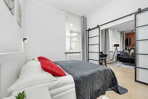Grey and Red Apartment by Renters