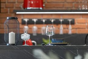 Grey and Red Apartment by Renters