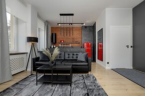 Grey and Red Apartment by Renters