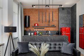 Grey and Red Apartment by Renters