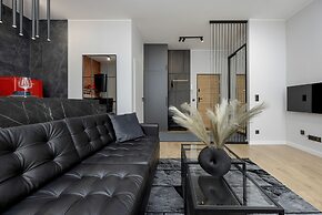 Grey and Red Apartment by Renters