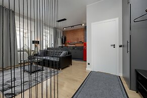 Grey and Red Apartment by Renters
