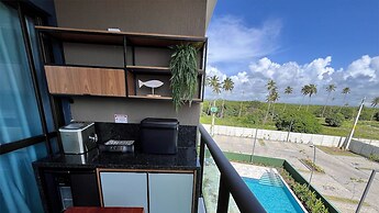 Flat luxo com varanda gourmet no Makia