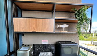 Flat luxo com varanda gourmet no Makia