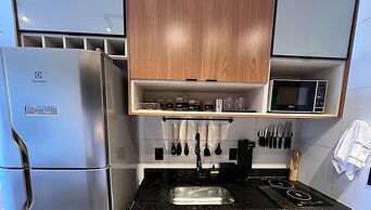 Flat luxo com varanda gourmet no Makia