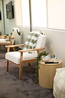 Rosewood Rustic Refuge Pool Outdoor Dining Backyard