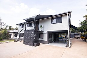 Rosewood Rustic Refuge Pool Outdoor Dining Backyard