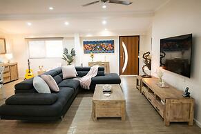 Rosewood Rustic Refuge Pool Outdoor Dining Backyard