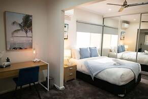 Rosewood Rustic Refuge Pool Outdoor Dining Backyard