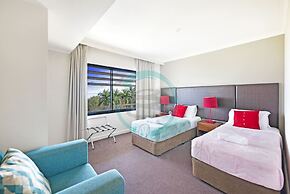 Coastal Elegance Sunset Pool Balcony Dining