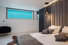 white residence with pool room