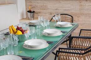 white residence with pool room