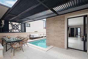 white residence with pool room